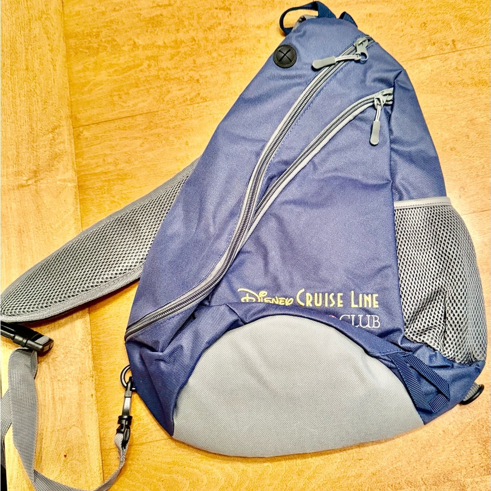 Disney Cruise Line Gray and Blue Tablet Sling Bag